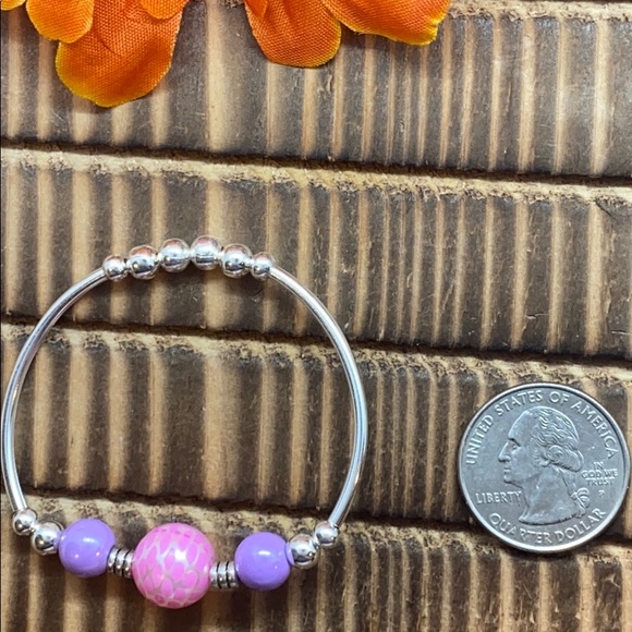 Pink/purple mermaid kids bracelet - Picture 2 of 5